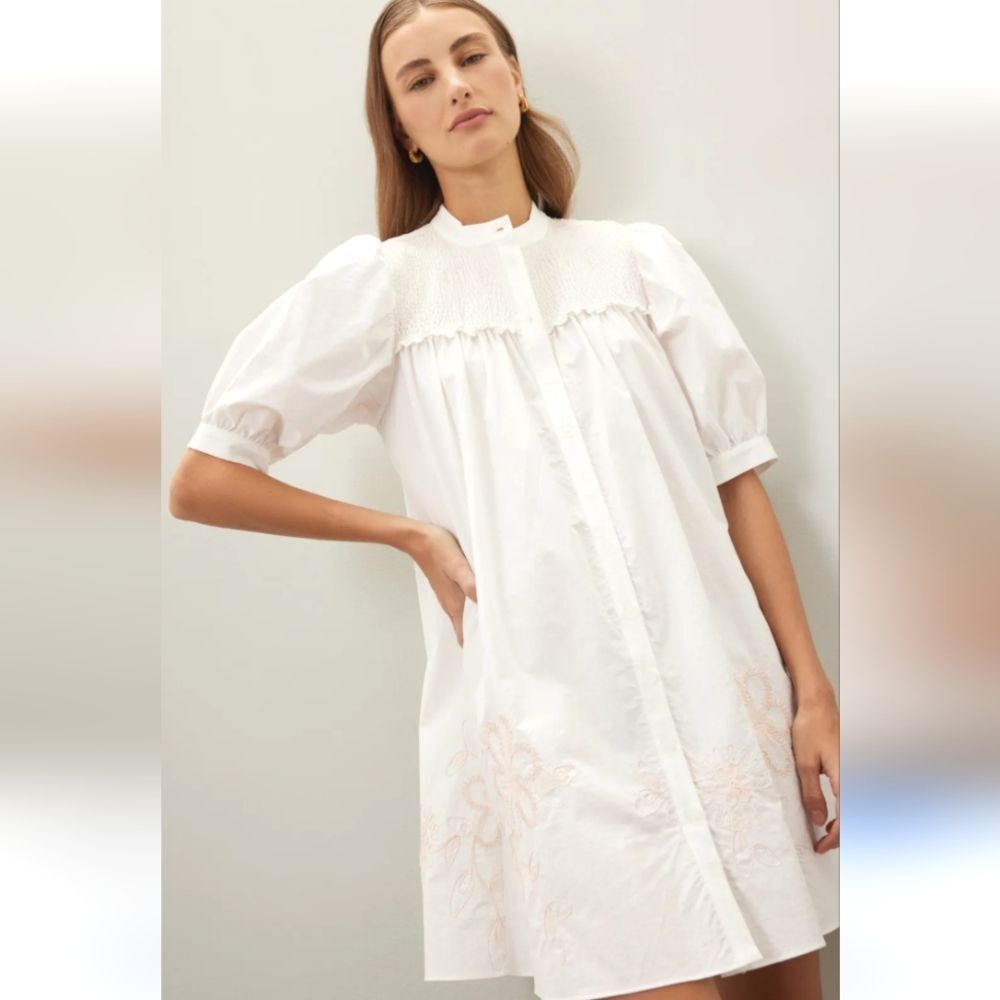 Hofman Copenhagen Soleste White Mini Dress Size 42